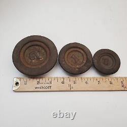 Vtg Antique NY Jacobs Bros Cast Iron Type 77 Candy Scale 6lbs Weight & Brass Pan