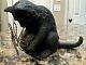 Vtg Cast Iron Playful Cat Copper Wire Ball Yarn Doorstop 3.5 Lbs Kitten Sitting