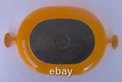 Vtg Le Creuset France Yellow Enamel Cast Iron Enzo Mari Mama Open Baker #29