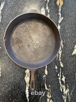 Vtg Lodge #14 SK Cast Iron Skillet 3 Notch Heat Ring Made in USA