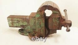 Vtg antique Chas chase parker no. 954 large bench vise 4 jaws cast iron 46 lbs