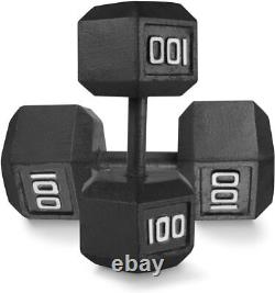 WF Athletic Supply Cast Iron Solid Hexagon Gray/Black Dumbbell Strength Training