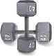 Wf Athletic Supply Cast Iron Solid Hexagon Gray Dumbbells, Strength Training Fre