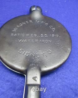 Wagner Mfg. Co. Sidney O Wafer Iron Pat'd Feb 22, 1910 with detachable Handle