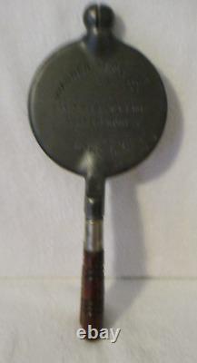 Wagner Mfg. Co. Sidney O Wafer Iron Pat'd Feb 22, 1910 with detachable Handle
