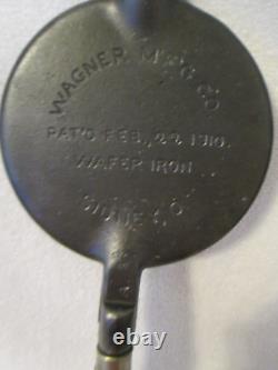 Wagner Mfg. Co. Sidney O Wafer Iron Pat'd Feb 22, 1910 with detachable Handle