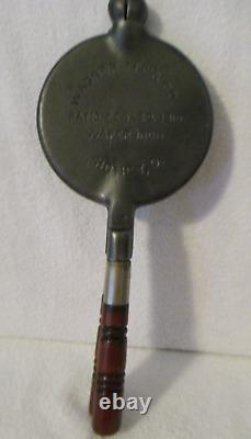 Wagner Mfg. Co. Sidney O Wafer Iron Pat'd Feb 22, 1910 with detachable Handle