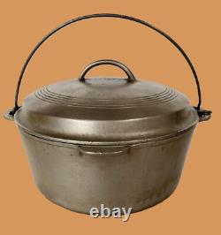 Wagner Ware #1269 Cast Iron Dutch Oven withLid Vintage Nickle Plated RARE 1920's
