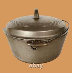 Wagner Ware #1269 Cast Iron Dutch Oven withLid Vintage Nickle Plated RARE 1920's