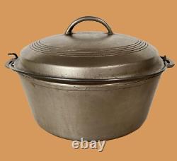 Wagner Ware #1269 Cast Iron Dutch Oven withLid Vintage Nickle Plated RARE 1920's