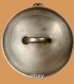 Wagner Ware #1269 Cast Iron Dutch Oven withLid Vintage Nickle Plated RARE 1920's