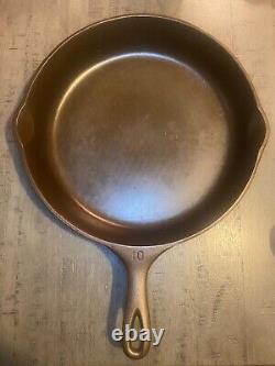 Wagner ware #10 cast iron skillet 1060s Seasoned x 5 Sits flat, excellent shape