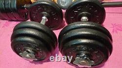 Weights Dumbbells set 118 lb cast iron plates gym dumbell for bench press barbel
