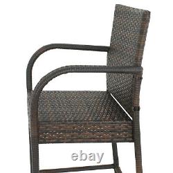 Wicker Bar Stool Rattan Chair Furniture Chair Outdoor Backyard Set of 2 Patio