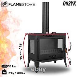 Woody cast iron wood burning stove, % 100 cast iron stove, 251 lbs, 30,000 BTU