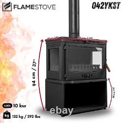 Woody cast iron wood burning stove, % 100 cast iron stove, 292 lbs, 34,000 BTU