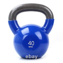 XPRT Fitness High Quality Vinyl Kettlebell 5 50 lb. Solid Cast Iron