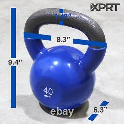 XPRT Fitness High Quality Vinyl Kettlebell 5 50 lb. Solid Cast Iron