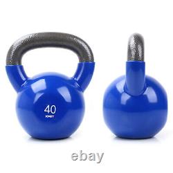 XPRT Fitness High Quality Vinyl Kettlebell 5 50 lb. Solid Cast Iron