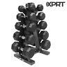 Xprt Fitness Rubber Dumbbells 150 Lb Set With Storage Rack
