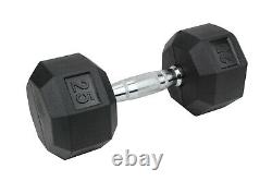 XPRT Fitness Rubber Dumbbells 150 lb Set with Storage Rack
