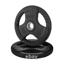 XPRT Fitness Standard Weight Plates 2.5-45lb Rubber Coated Triple-Grip Home Gym
