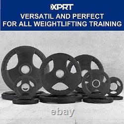 XPRT Fitness Standard Weight Plates 2.5-45lb Rubber Coated Triple-Grip Home Gym