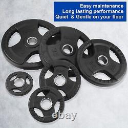XPRT Fitness Standard Weight Plates 2.5-45lb Rubber Coated Triple-Grip Home Gym