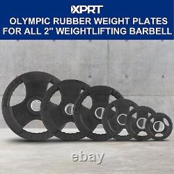 XPRT Fitness Standard Weight Plates 2.5-45lb Rubber Coated Triple-Grip Home Gym