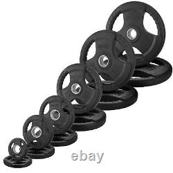 XPRT Fitness Standard Weight Plates 2.5-45lb Rubber Coated Triple-Grip Home Gym