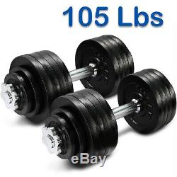 Yes4All 105 Lbs Adjustable Dumbbells Weight Set Cast Iron Dumbbell Gym Workout