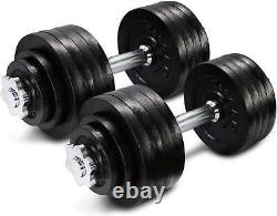 Yes4All 105 lbs Adjustable Dumbbell Weight Set, Cast Iron Dumbbell, 2 x 52.5 lb