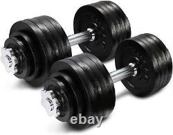 Yes4All 105 lbs Adjustable Dumbbell Weight Set, Cast Iron Dumbbell, Pair US Y1