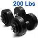 Yes4all 200 Lb Adjustables Dumbbell Set Cast Iron Dumbbell Weight Plates Workout
