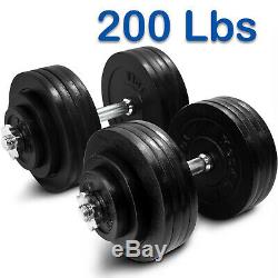 Yes4All 200 lb Adjustables Dumbbell Set Cast Iron Dumbbell Weight Plates Workout