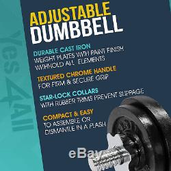 Yes4All 200 lb Adjustables Dumbbell Set Cast Iron Dumbbell Weight Plates Workout