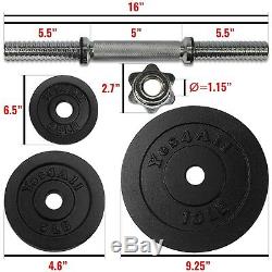 Yes4All 200 lb Adjustables Dumbbell Set Cast Iron Dumbbell Weight Plates Workout