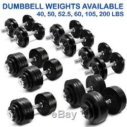 Yes4All 200 lb Adjustables Dumbbell Set Cast Iron Dumbbell Weight Plates Workout