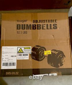 Yes4All Adjustable Dumbbell SINGLE 52.5LB Cast Iron Chrome Bar