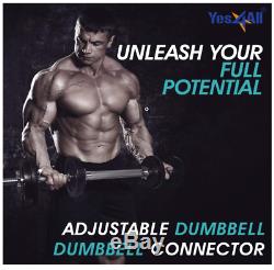 Yes4All Adjustable Dumbbells with Dumbbell Bar Connector 60 lb Dumbbell Weight