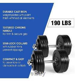 Yes4all 190 LBS Weights Adjustable Dumbbells w Connector Bar PRIORITY SHIP