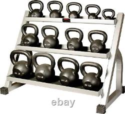 York Barbell Hercules Cast Iron (5-80 lbs) 13-Kettlebell Set with Stand