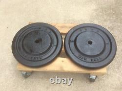 York Vtg Rare 50 Lbs Plates (2) Weight Lifting Excercise Standard 1