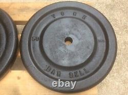 York Vtg Rare 50 Lbs Plates (2) Weight Lifting Excercise Standard 1