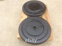 York Vtg Rare 50 Lbs Plates (2) Weight Lifting Excercise Standard 1