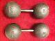 York Vintage 60lb Globe Circus Dumbbell Weights A Pair