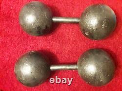 York vintage 60lb globe circus dumbbell weights a pair
