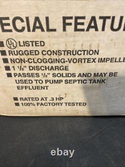 Zoeller M53 Mighty-Mate 53-D Cast Iron Sump Pump, Automatic NOS VINTAGE 1996