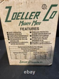 Zoeller M53 Mighty-Mate 53-D Cast Iron Sump Pump, Automatic NOS VINTAGE 1996