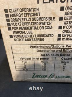 Zoeller M53 Mighty-Mate 53-D Cast Iron Sump Pump, Automatic NOS VINTAGE 1996
